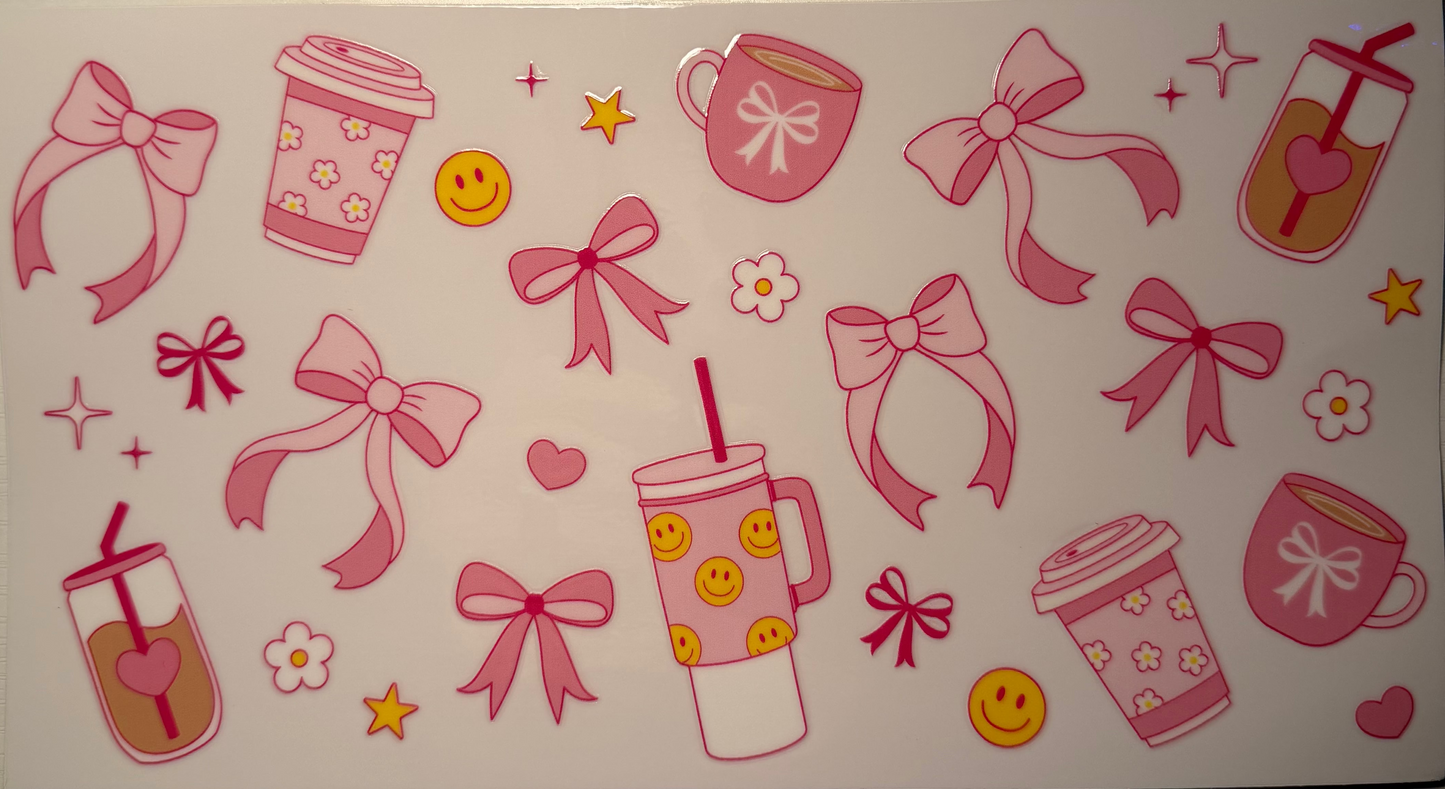 Pink Coffee Theme Cup Decal
