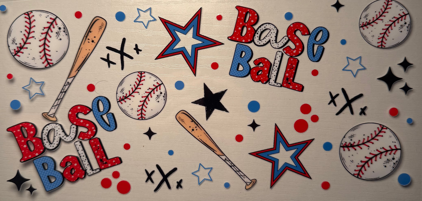 Baseball Red, White, & Blue Cup Decal