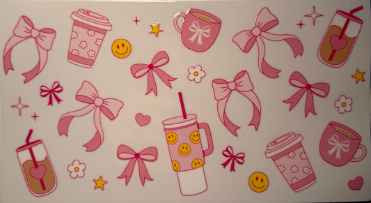 Pink Coffee Theme Cup Decal