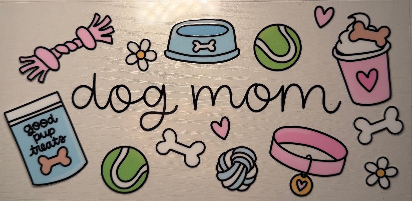 Dog Mom Multicolor Theme Cup Decal