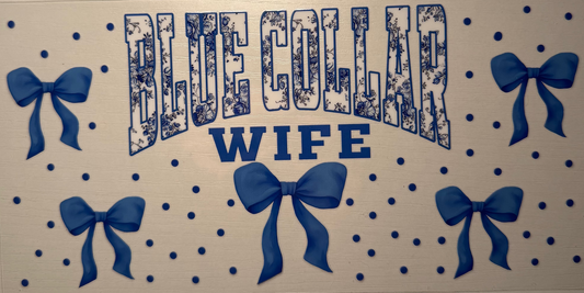 Blue Collar Wife Bow Theme Cup Decal